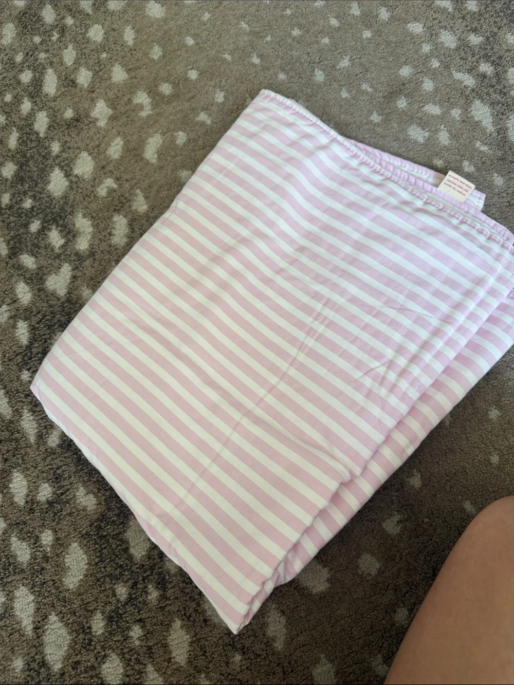 Striped Pink and White Bedding Throw